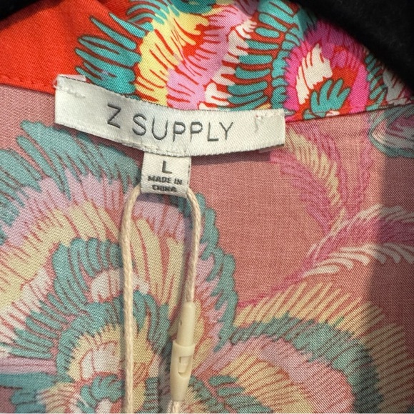 Z Supply Camden Tango Floral Mini Button Front Dress Beach Resort L - Picture 4 of 7